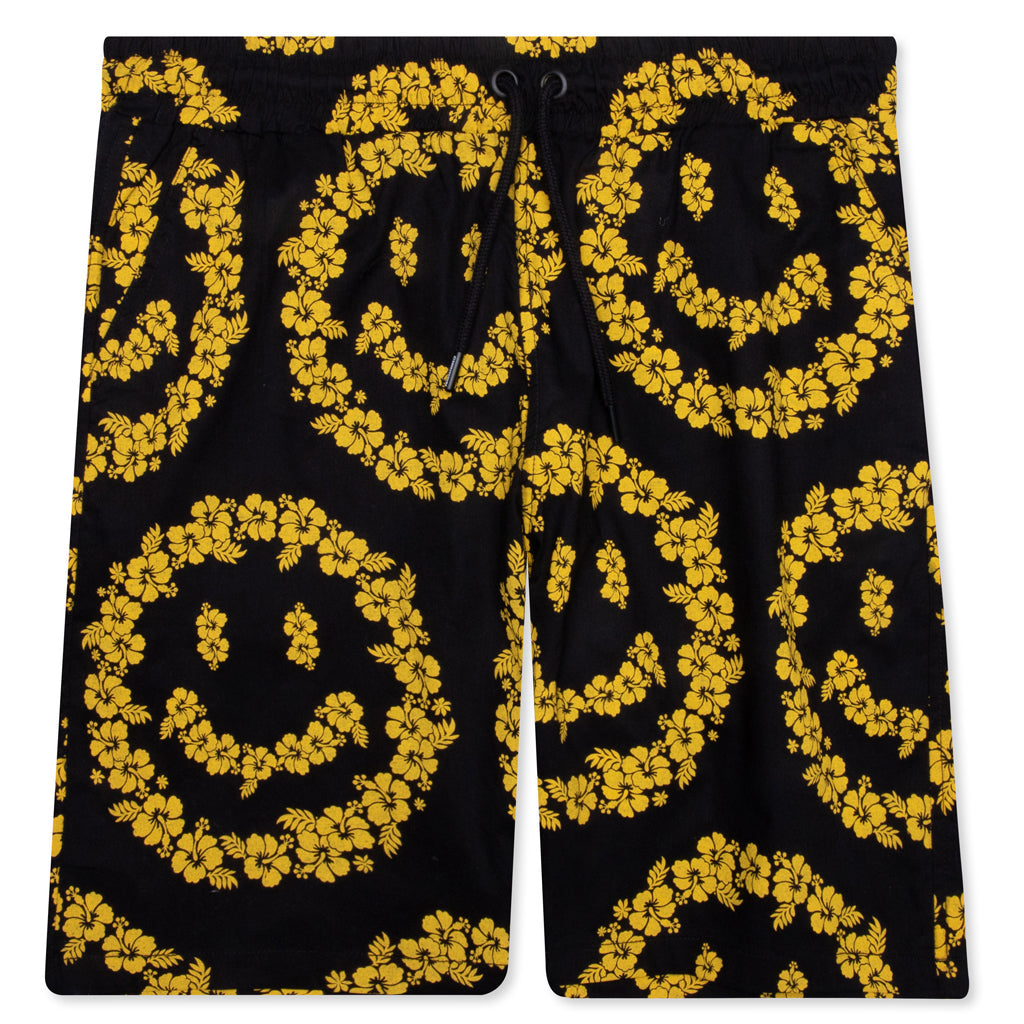 Chinatown Smiley Floral Shorts - Black