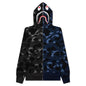 Color Camo Separate Shark Full Zip Hoodie - Black/Navy