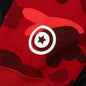 Color Camo Separate Shark Full Zip Hoodie - Red/Black