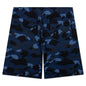 Color Camo Shark Sweat Shorts - Navy