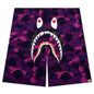 Color Camo Shark Sweat Shorts - Purple