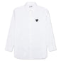 Black Heart Button Down - White