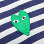 Green Emblem Striped L/S T-Shirt - Navy/White
