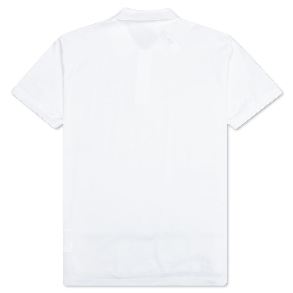 Little Red Heart Polo Shirt - White
