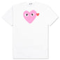 Red Emblem Heart T-Shirt - White/Pink
