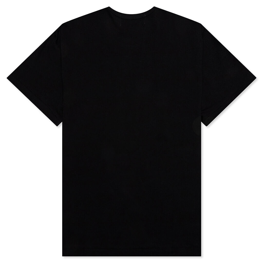 Women's Small Red Heart T-Shirt - Black