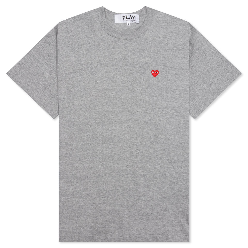 Women's Small Red Heart T-Shirt - Grey