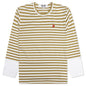 Stripe White T-Shirt - Mustard