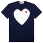 White Heart T-Shirt - Navy