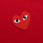 Women's CDG Heart Emblem Polo Tee - Red