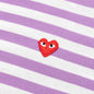 Women's Striped White Sleeve L/S T-Shirt - Purple