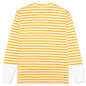 Women's Striped White Sleeve L/S T-Shirt - Yellow