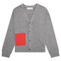 Contrast Pocket Cardigan - Grey Melange