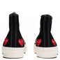 Converse x Comme Des Garcons PLAY All Star Chuck '70 Hi Multi Heart - Black/Red