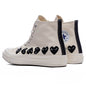 Converse x Comme Des Garcons PLAY All Star Chuck '70 Hi Multi Heart - Milk/Black