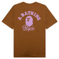 Cursive College Logo Relaxed Fit Tee - Brown