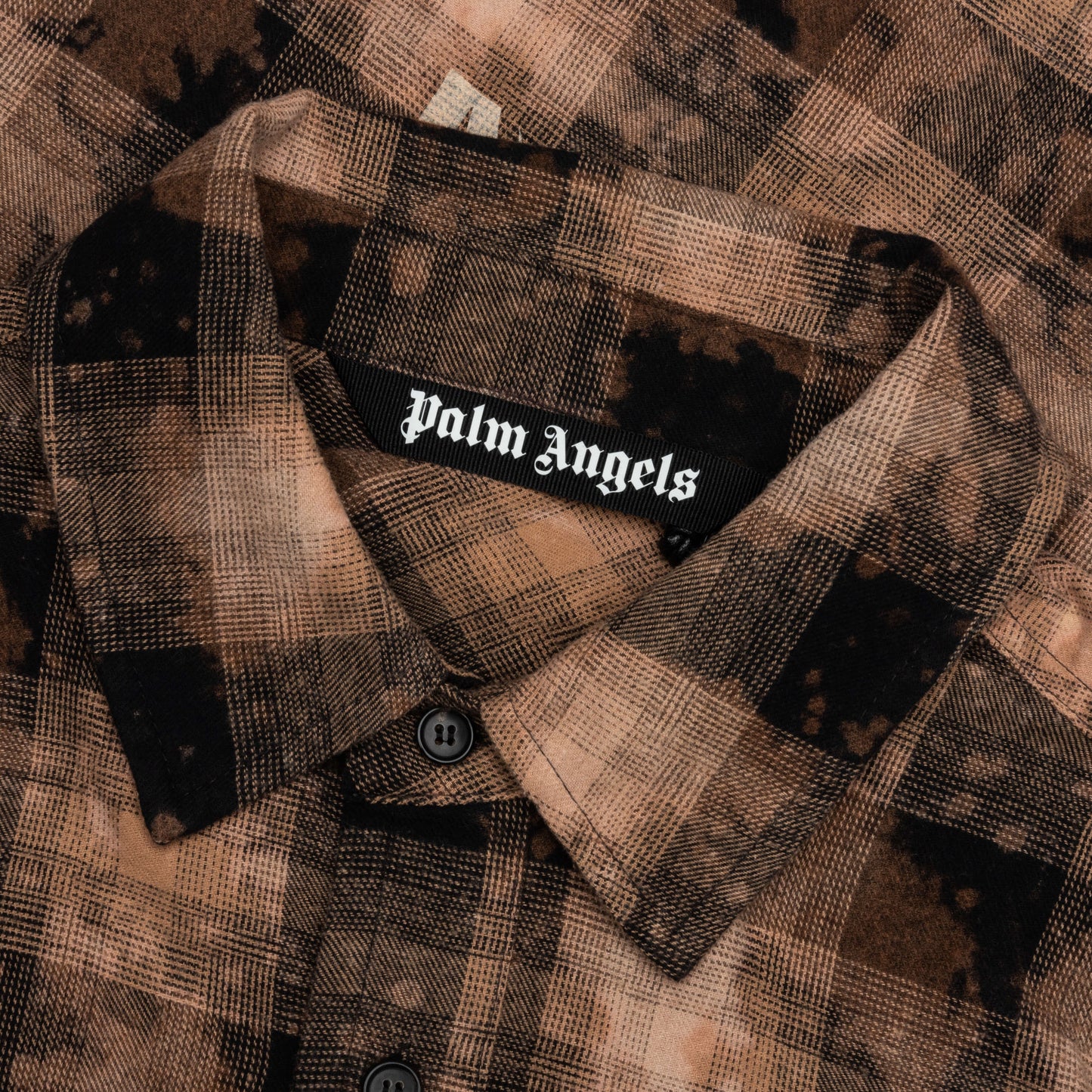 Curved Logo Check Shirt L/S - Brown/Off-White