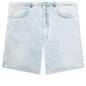 Cutted Belt Low Rise Denim Shorts - Pale Blue