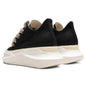 Denim Jumbo Laces Abstract Low Sneaks - Black/Milk