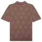 Diamond Knit Polo - Brown