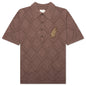Diamond Knit Polo - Brown