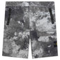 Dissolving Grid Camo Comfort Fit Bermuda Shorts - Grey