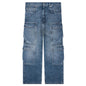 Double Cargo Denim Jeans - Washed Indigo