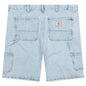 Double Knee Short - Blue Heavy Stone Bleached