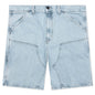 Double Knee Short - Blue Heavy Stone Bleached