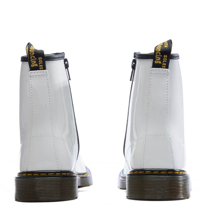 Youth 1460 Patent Leather Boots - White Patent Lamper