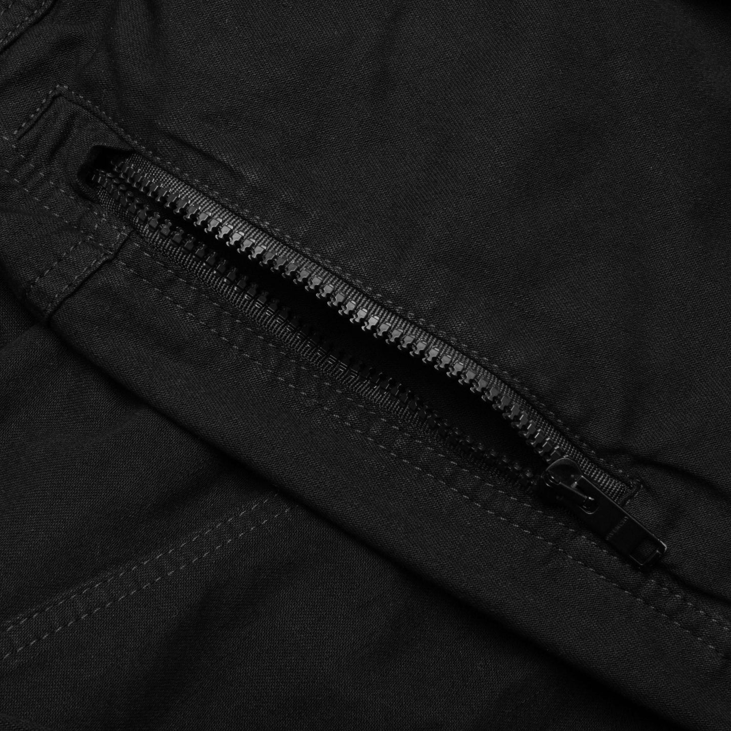 Elasticated Wait Zip Off Denim Pants - Black