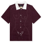 Embroidered Figure Shirt - Wine