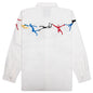 Embroidered Figures Button Up - White