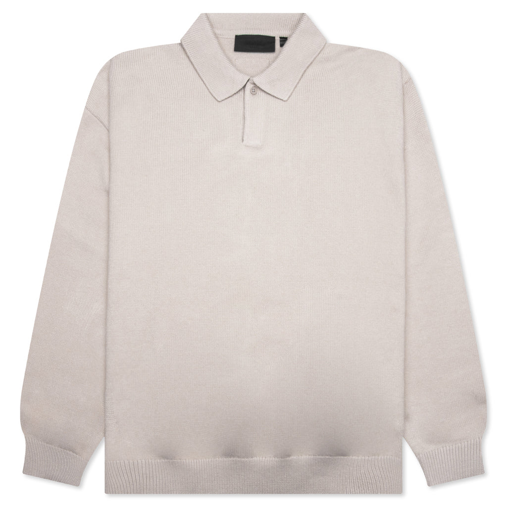 Essentials Knit Polo - Silver Cloud