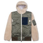 Faux Shearling Nylon Twill Blouson - Khaki/Ecru