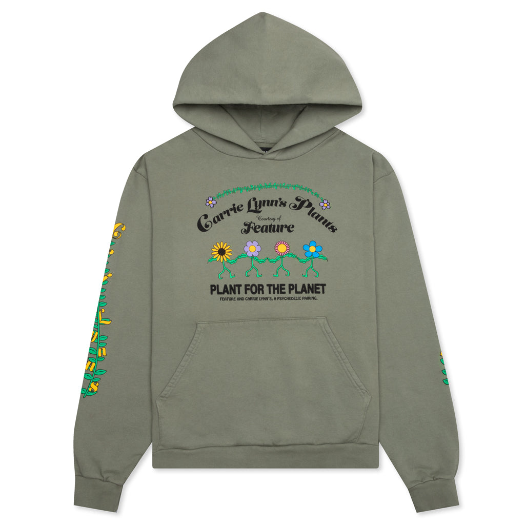Feature x Carrie Lynn's Plants Plantship Hoodie - Oil Green