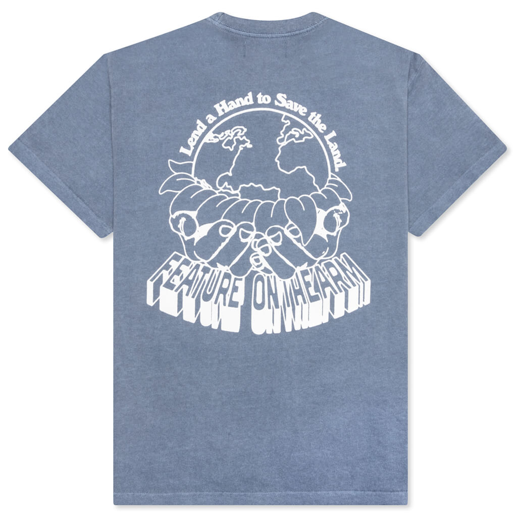 Feature x On The Arm Globe Tee - Copen Blue