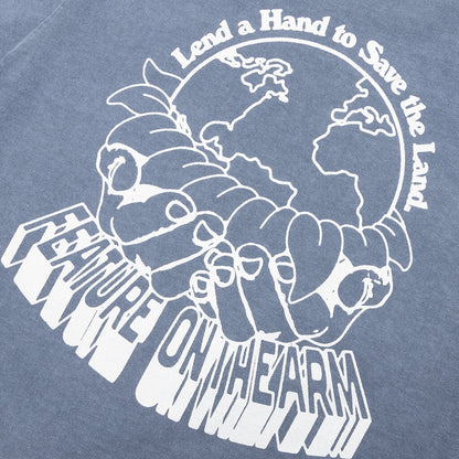 Feature x On The Arm Globe Tee - Copen Blue