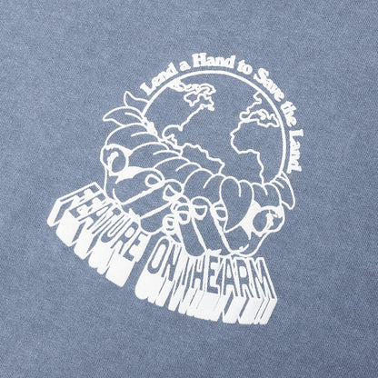 Feature x On The Arm Globe Tee - Copen Blue