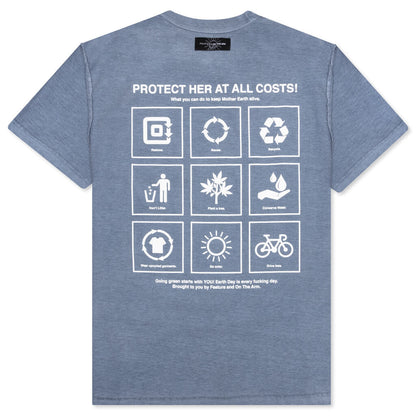 Feature x On The Arm Globe Tee - Copen Blue