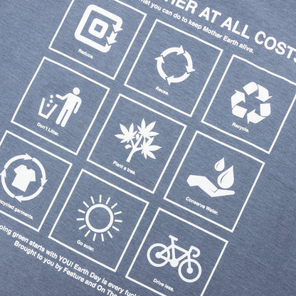 Feature x On The Arm Globe Tee - Copen Blue