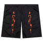 Flame Mesh Shorts - Black