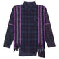 Flannel Shirt 7 Cuts Zipped Wide Shirt Over Dye - Purple