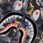 Floral Camo Shark Relaxed Fit Full Zip Hoodie - Black