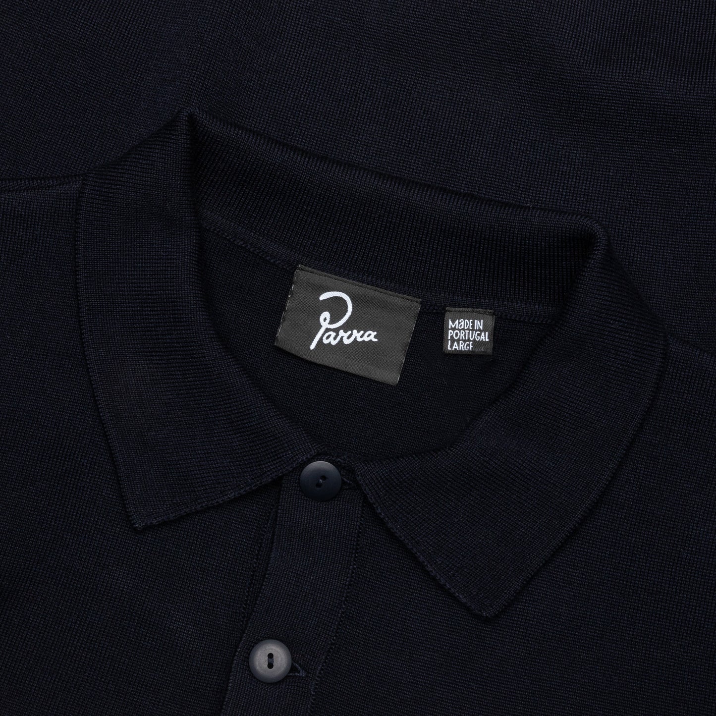 Flower Blob Knitted Polo Shirt - Midnight Blue