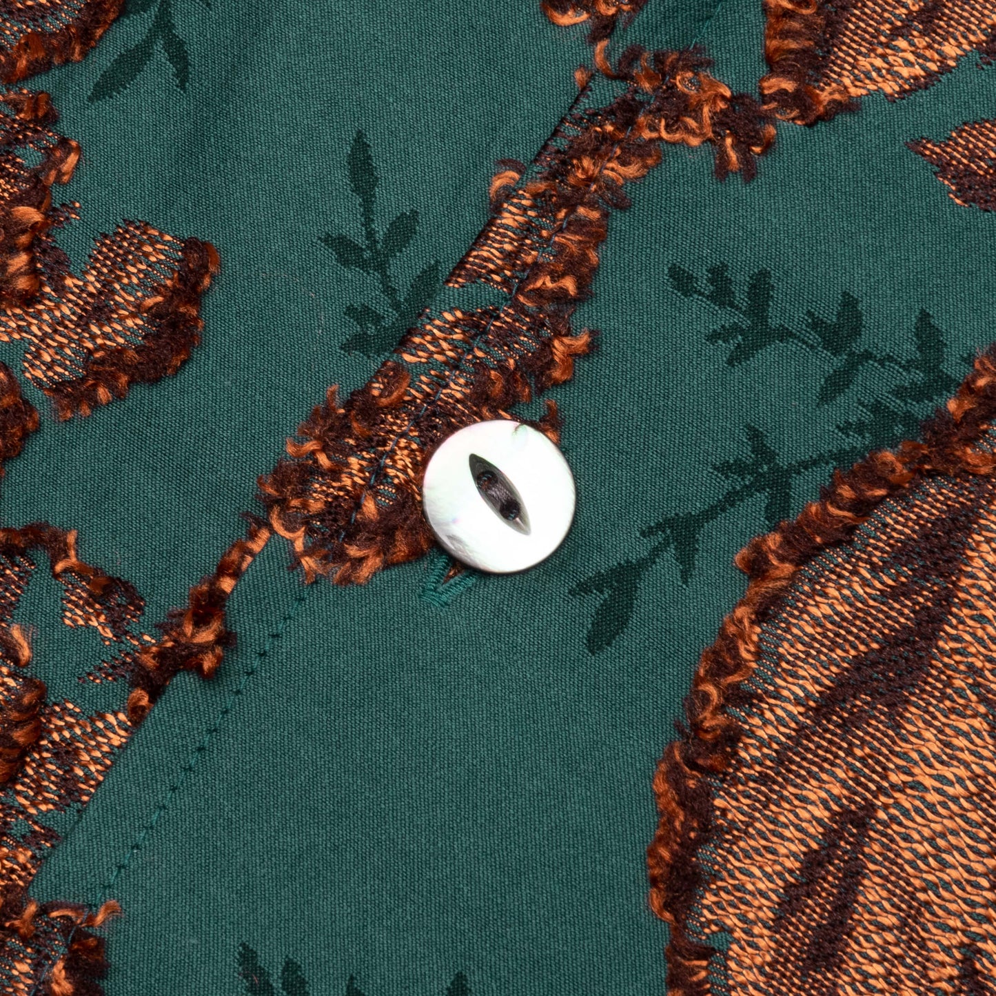 Flower Cut Cabana Shirt - Peacock Green