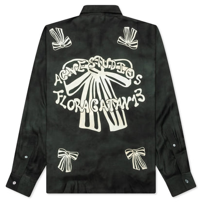 Floragatan Button Up Shirt - Black/White