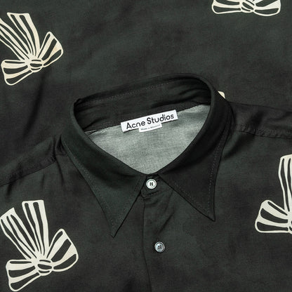 Floragatan Button Up Shirt - Black/White