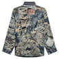 Trompe L'oeil Distressed Denim Print Button Up Fn-Mn-Shir000872 - Denim Blue