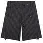 Folded Front Pleat Shorts - Mid Grey Melange